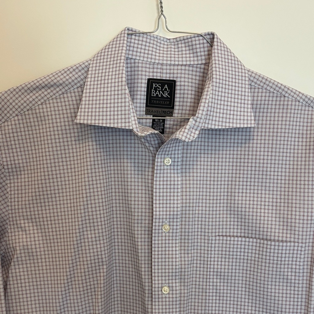 Jos. A. Bank Men's Dress Shirt - Purple Check